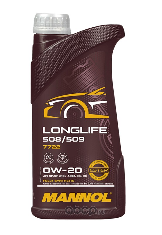 7722 LONGLIFE 508/509 0W-20 1 л. Синтетическое моторное масло 0W20