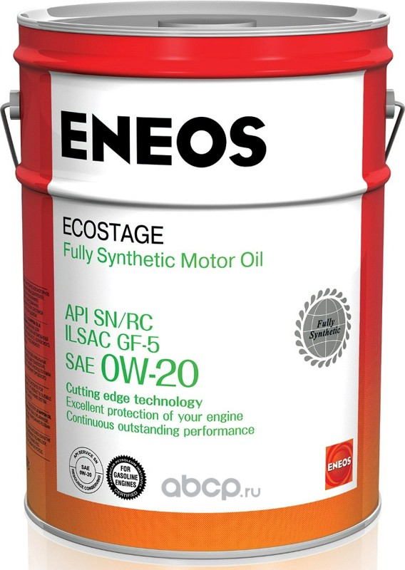 0W-20 Ecostage 100% Synt. SN 20л (синт. мотор. масло)