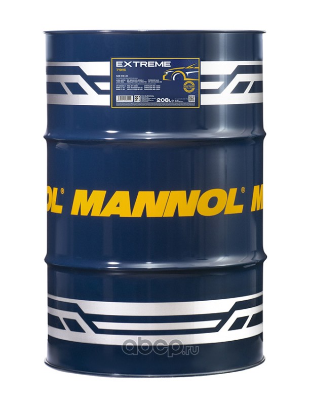 Масло моторное MANNOL 7915 Extreme 5W40 A3/B4 SN/CF (208 л) синт.