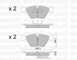 Колодки тормозные дисковые | перед | · METELLI 22-0122-0