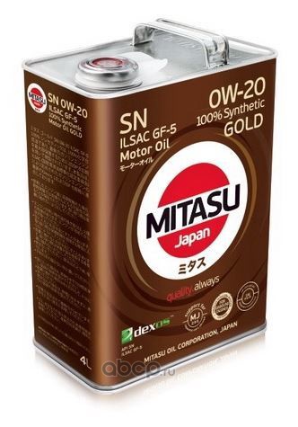 Масло моторное синтетическое MJ-1024 GOLD HYBRID SN 0W-20 100% Synthetic (4л)