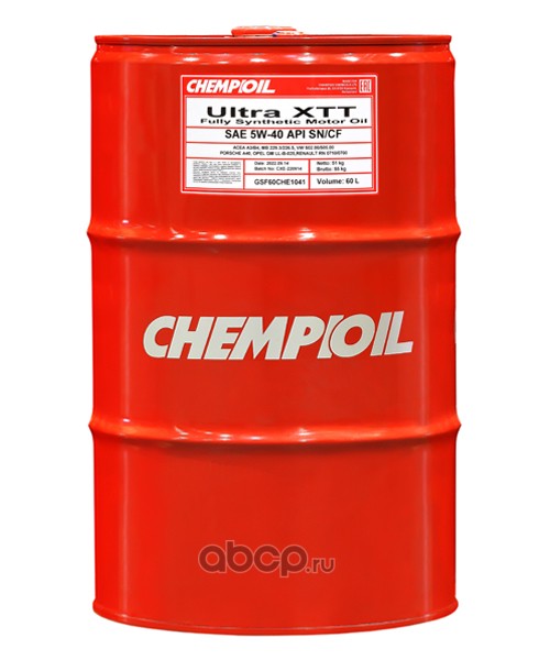 5W-40 Ultra XTT SN/CF(CH-4), A3/B4, 60л (синт. мотор. масло)