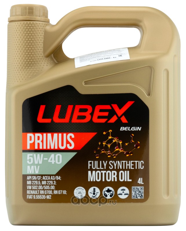 Масло моторное PRIMUS MV 5W-40 4л