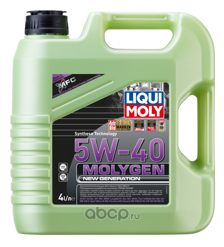 5W-40 Molygen New Generation, 4л (НС-синт.мотор.масло)