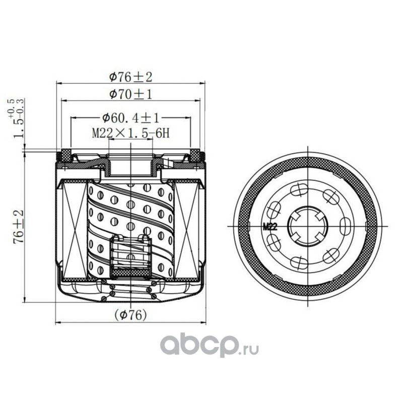 Фильтр масляный для а/м Ford Transit (06-)/(11-)/PSA Boxer/Jumper (06-) 2.2D