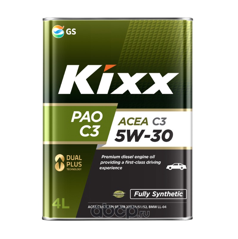KIXX PAO C3 5W30 4L МАСЛО МОТОРНОЕ API SN/CF, ACEA A3/B4/C3 100% Synthetic, Ж/Б (Замена L208244TE1