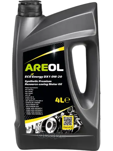 ECO Energy DX1 0W20 (4L) Масло моторное синтетическое API SP RC, ILSAC GF-6A, GM Dexos 1 Gen 2