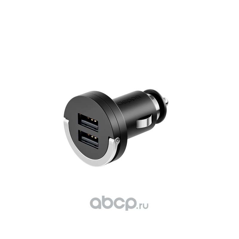 Разветвитель прикуривателя на 2 USB 2.1А  Ultra  черный