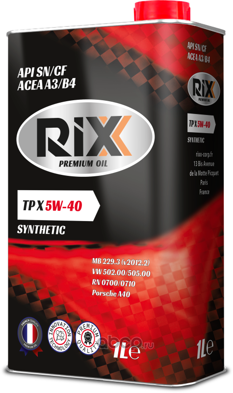 Масло моторное синтетическое TP X 5W-40 SN/CF 1л