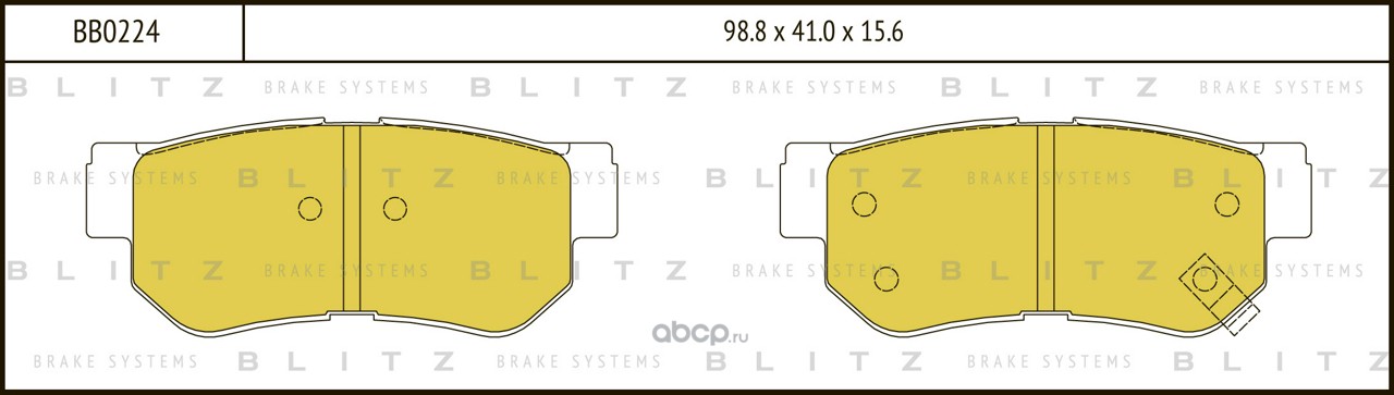 Колодки тормозные дисковые | зад | · BLITZ BB0224