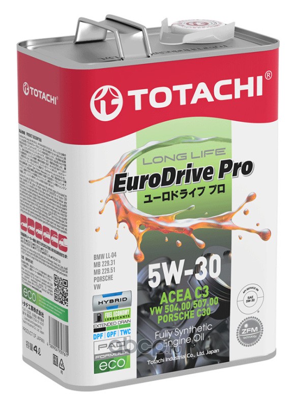 5W-30 EURODRIVE PRO LL SN, C3 4л (синт. мотор. масло)