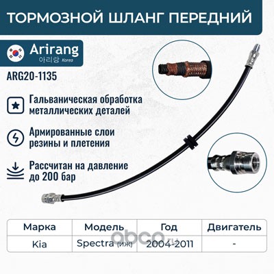 Шланг тормозной передний