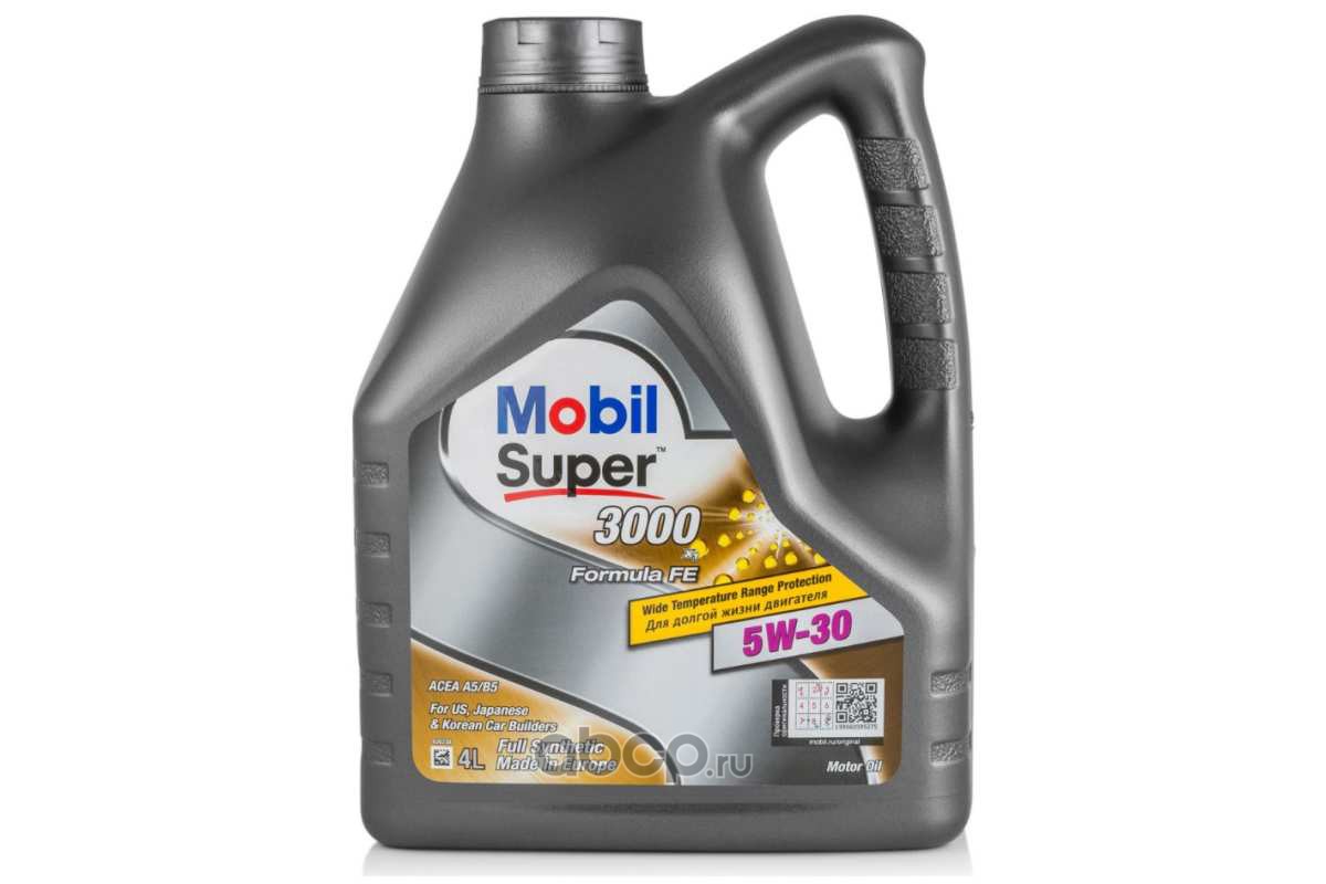 Снят, замена 151526 5W-30 Mobil SUPER 3000 X1 Formula FE (синт. мотор. масло), SL/CF A5/B5, 4 л.