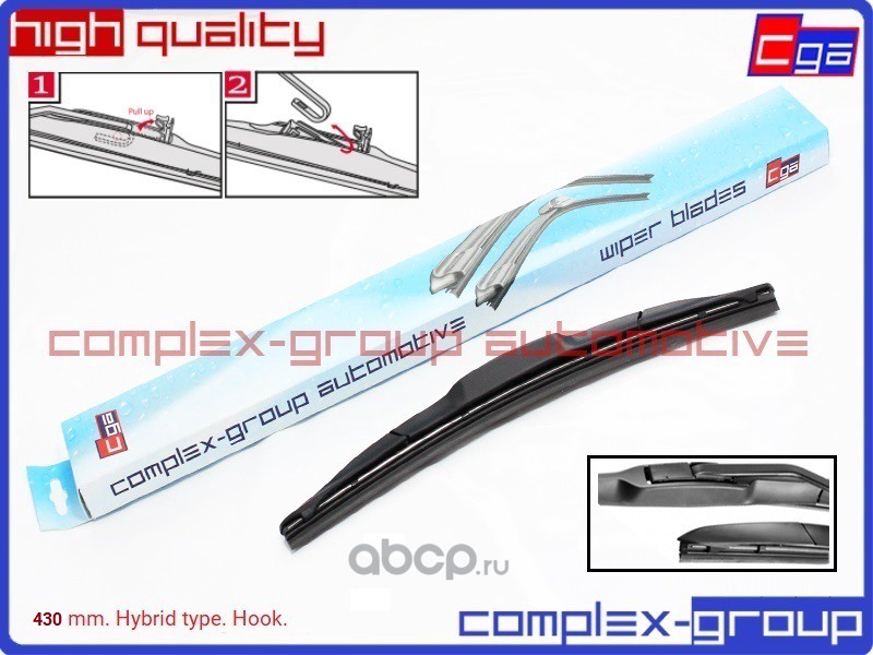Щетка стеклоочистителя HYBRID (430mm). Крючок. DUR043L DU043L