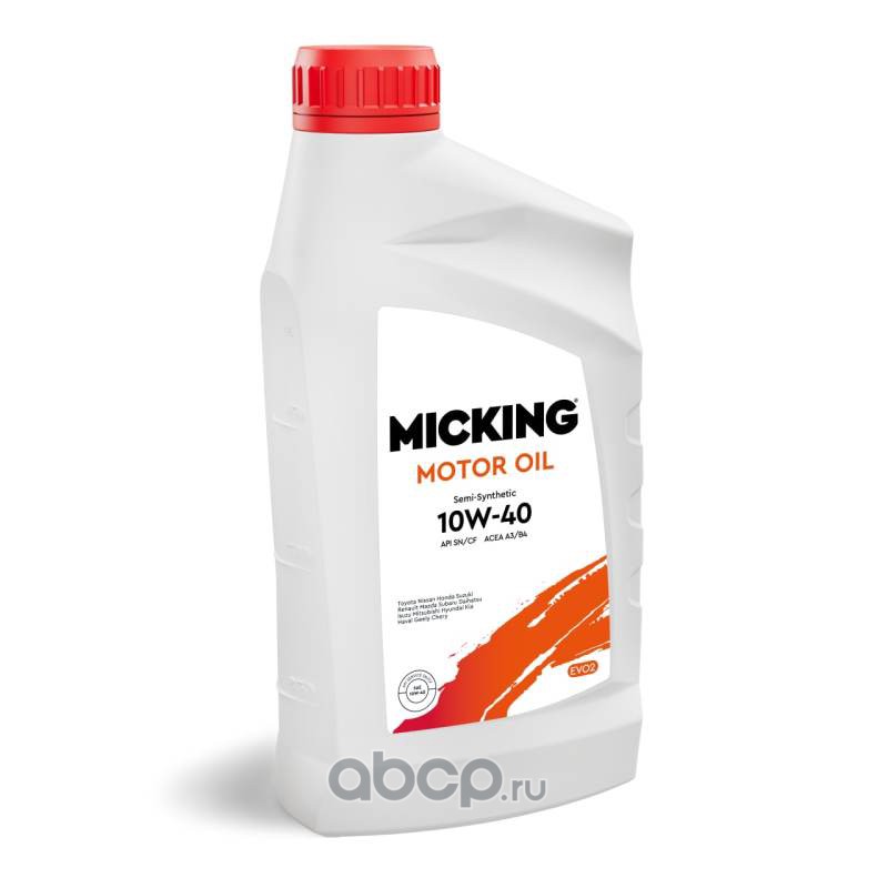 Motor Oil EVO2 10W-40 полусинтетическое API SN/CF A3/B4 1л · MICKING M2155