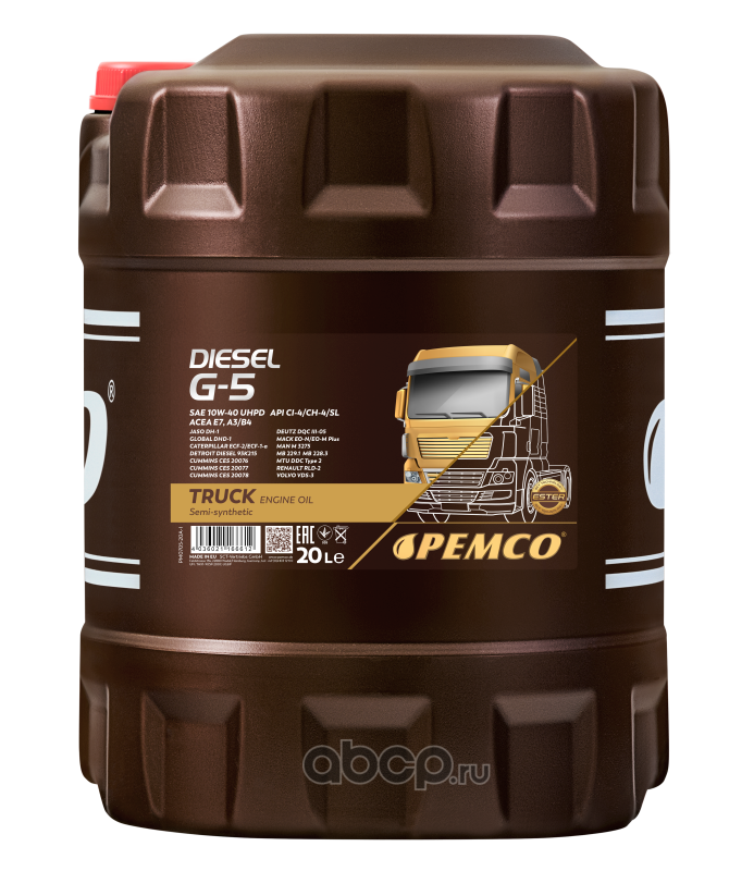 10W-40 Diesel G-5 UHPD 20л (полусинт. мотор. масло) HCV