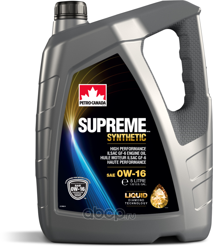 Моторное масло для бензиновых двигателей SUPREME SYNTHETIC 0W-16, 5