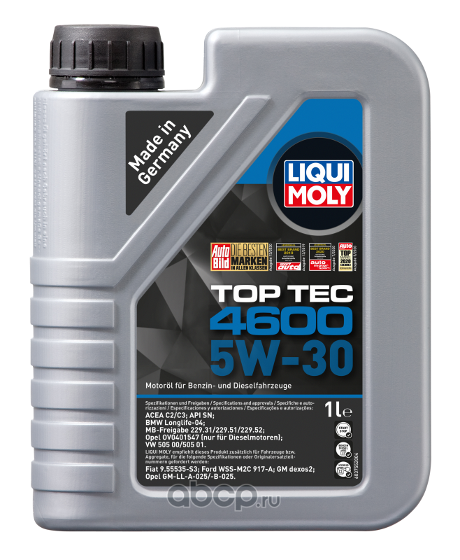 5W-30 Top Tec 4600, 1л (НС-синт.мотор.масло)